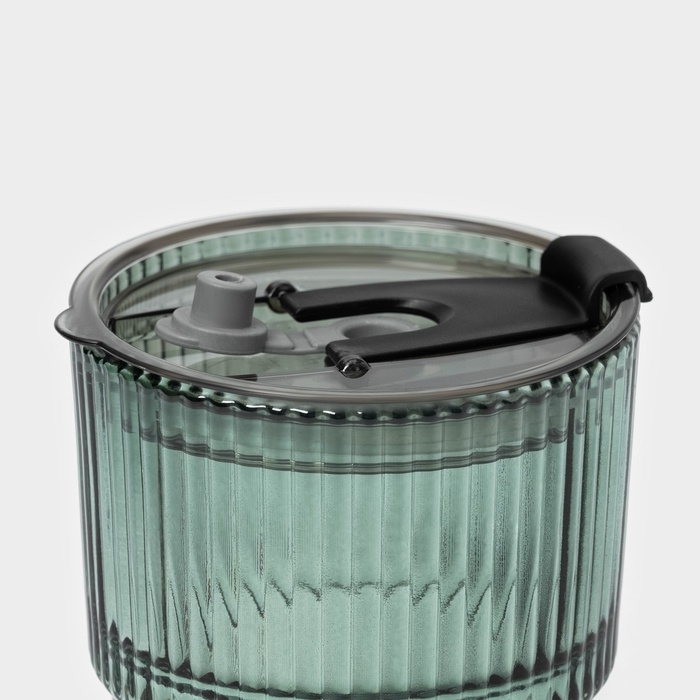 Стакан стеклянный с крышкой и трубочкой &laquo;Вино Верде&raquo;, 350 мл, цвет зелёный