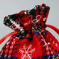 Мешочек подарочный холща &laquo;Вьюга&raquo;, снежинки, 10 х 12 см +/- 1.5 см