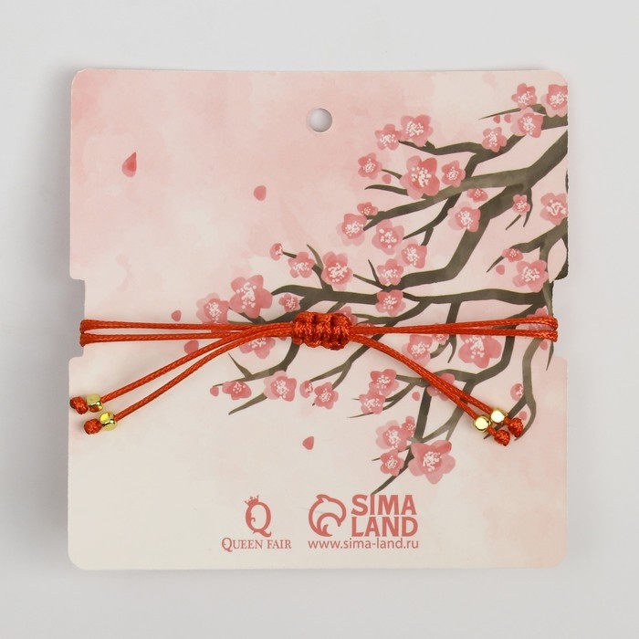 Браслет &laquo;Котик&raquo; нэко, цвет красный в золоте