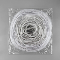 Шторная лента с люверсами, для драпировки, органза, d = 4,2 см, 8,5 см, 50 &plusmn; 1 м, цвет прозрачный/белый