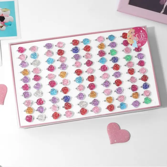 Кольцо детское Выбражулька &laquo;Розочка&raquo;, МИКС, безразмерное