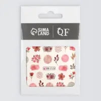 Слайдеры для ногтей &laquo;Цветочки и листочки&raquo;, красные, розовые