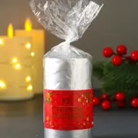 Свеча-столбик новогодняя 100х50 см, цв. серебряный