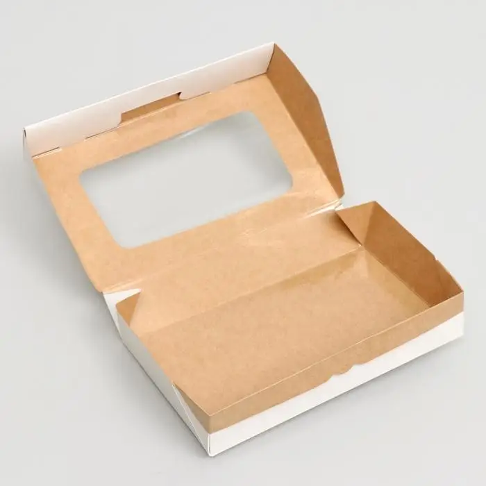 Контейнер на вынос, с окном, белый, 20 х 12 х 4 см