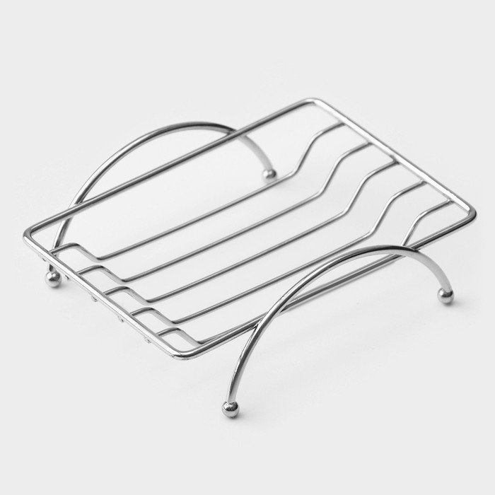 Мыльница на ножках Доляна &laquo;Вернисаж&raquo;, 12&times;9&times;3 см, цвет хромированный