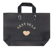 Пакет с петлевой ручкой черный 34 х 25 х 8 см  80 мкм