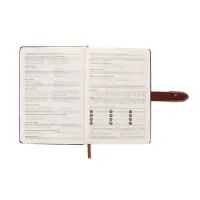 Ежедневник недатированный формат А5, с хлястиком, 112л, линия, пвх, Коричневый