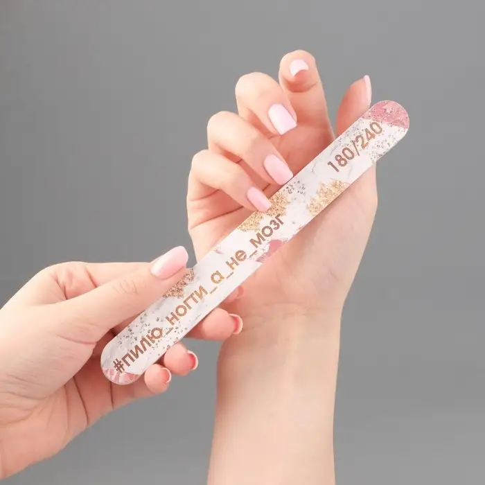 Пилка для ногтей &laquo;Пилю ногти&raquo;, прямая, 180/240 грит, 18 см, разноцветная