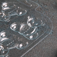 Форма для шоколада и конфет &laquo;Игрушечные медведи&raquo;, пластик, прозрачная