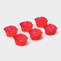 Набор форм для выпечки Доляна &laquo;Розочки&raquo;, силикон, 7&times;3,5 см, 6 шт, цвет МИКС