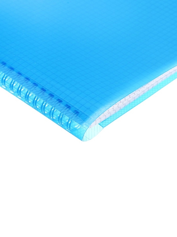 Тетрадь-папка А4 80л кл "FolderBook", пласт обл на закрыт греб с клапан на резинке, синяя