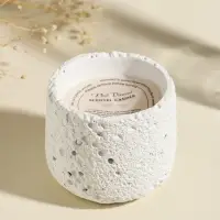 Свеча в вулканическом подсвечнике "Лава" белая 8,5х8,5х7,5 см