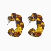 Серьги акрил &laquo;Леопард&raquo; крученые, цветной в серебре