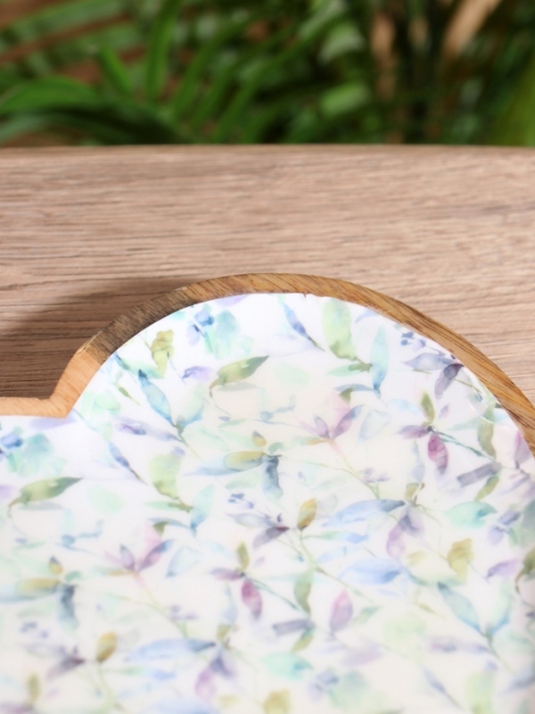 Блюдо в форме сердца &laquo;Оттенки сирени&raquo;, дерево манго, 20.5&times;20&times;2.3 см