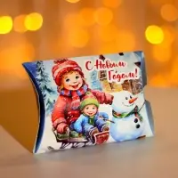 Коробка подарочная новогодняя складная &laquo;На санях&raquo; 11&times;8&times;2 см