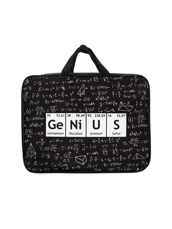 Папка с ручками текстильная А4, 360&times;245&times;70 мм, Calligrata Top &laquo;Гений&raquo;