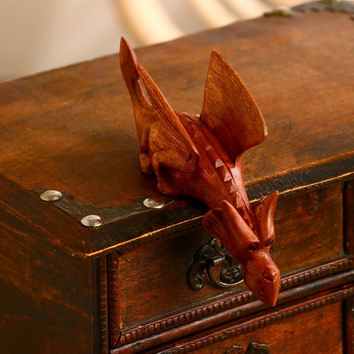 Сувенир дерево "Дракончик" коричневый 15х5х4 см