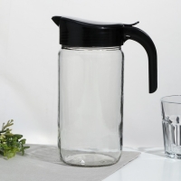 Кувшин &laquo;Амфора&raquo;, стеклянный, 1.5 л, с черной крышкой