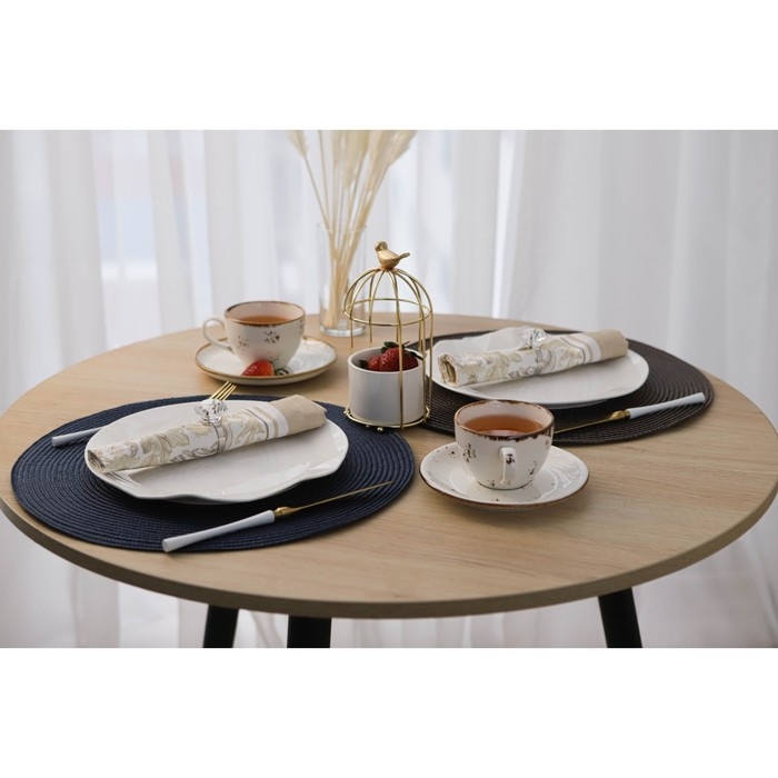 Салфетка сервировочная на стол Доляна &laquo;Лофт&raquo;, d=38 см, цвет синий