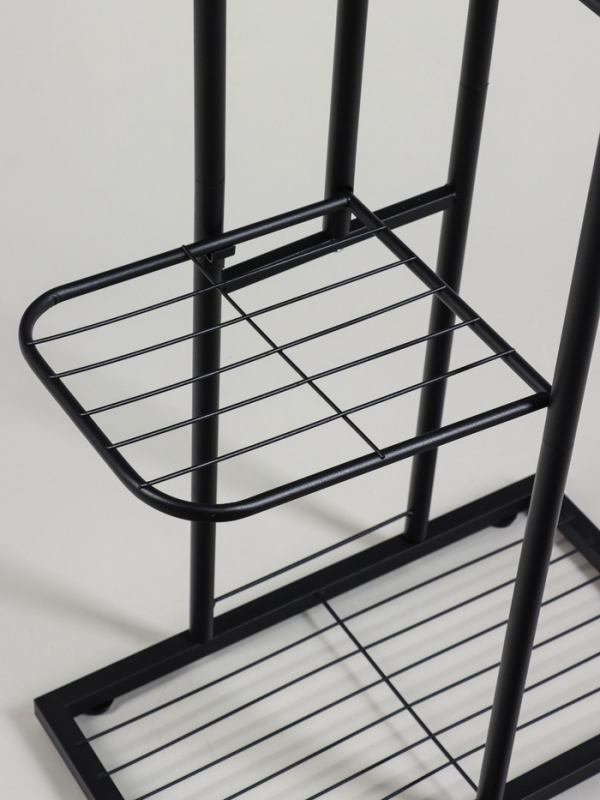 Подставка для цветов Greengo, 4 полки, 43 &times; 22 &times; 82 см, напольная, металл, чёрная