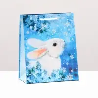 Пакет подарочный "Заяц беляк" , 18 х 22,3 х 10 см.