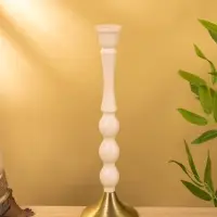 Подсвечник на 1 свечу "Бежевый" 10,5х10,5х34,5 см