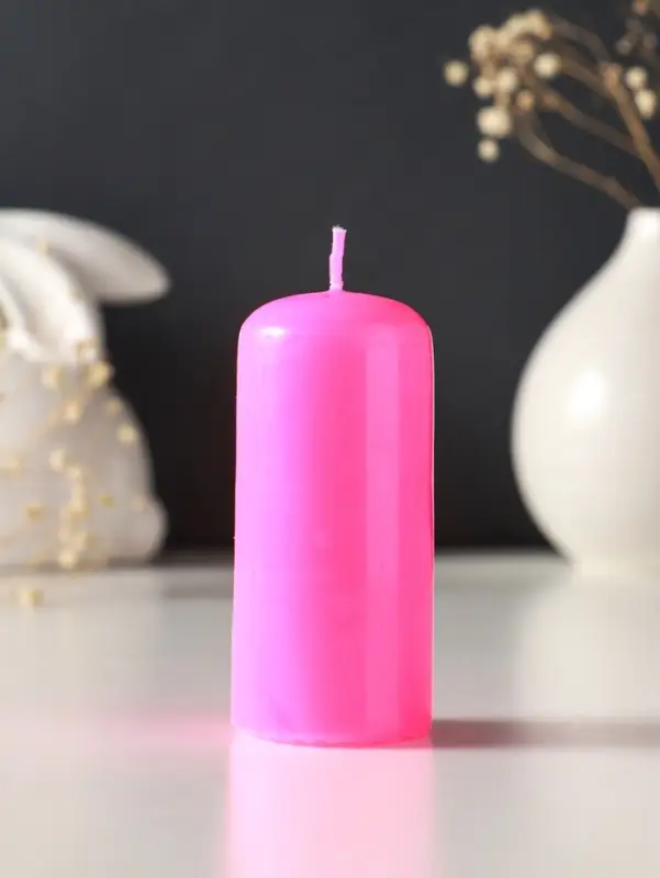 Свеча пеньковая 4х9 см, 11 ч, 90 г, розовый