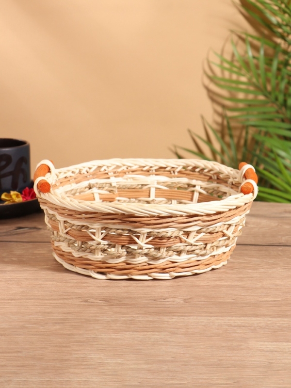 Корзина плетеная 22x22x9 см, ротанг