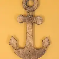 Декор интерьерный "Якорь" дерево 23х2х40 см, цв. сине-коричневый