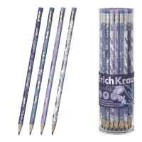 Карандаш чернографитный с ластиком ErichKrause "Lavender", HB, грифель d=2.2 мм, дерево, трeхгранный в тубусе, микс