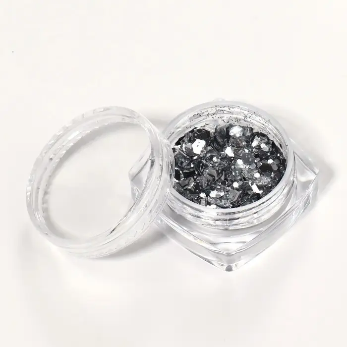 Блёстки для декора, разноразмерные, цвет серебристый