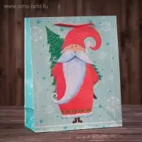 Пакет подарочный &laquo;Дед Мороз и Елка&raquo;, 33 х 42,5 х 10 см