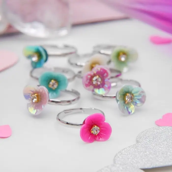 Кольцо детское &laquo;Орхидея&raquo;, цвет МИКС в серебре