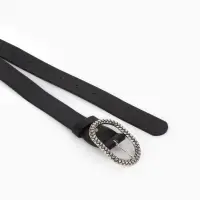 Ремень жен 05-01-02-01, Июнь2511, 2,9*0,3*110 см, винт, пряж металл, 1 прокол, черный