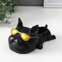 Подставка для мелочей &laquo;Французский бульдог в очках&raquo;, 7&times;14&times;8.5 см, чёрная