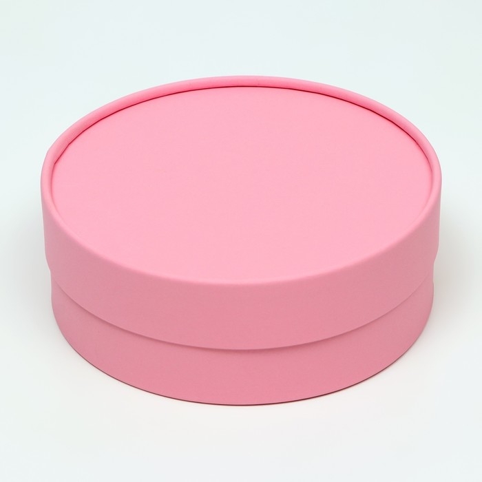 Коробка - тубус 2 в 1, низкие с глухой крышкой "Розовый", 21 х 7 - 18 х 6 см