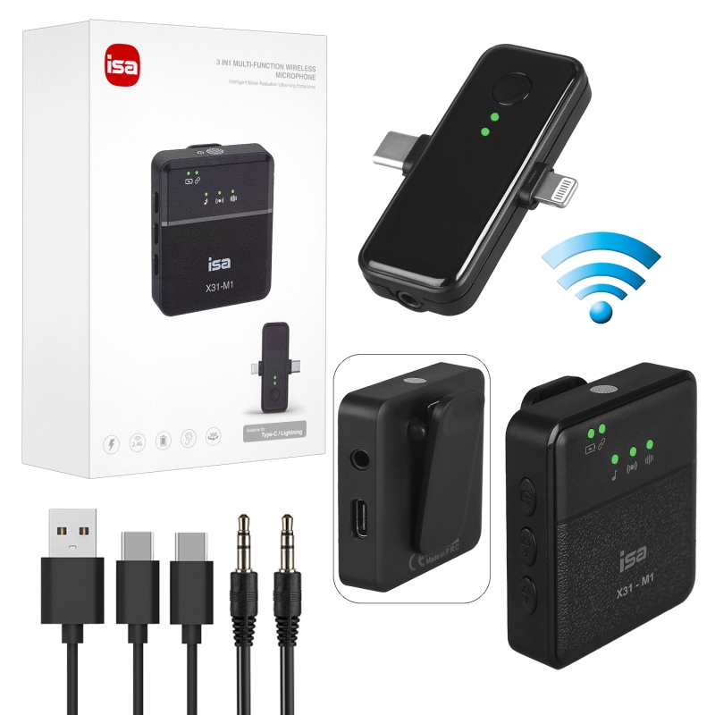 Микрофон беспроводной Type-C+Lightning X31-M1 ISA (40шт/кор)