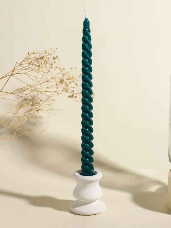 Набор свечей витых, 2х25 см, 4 шт, палитра зелёного 25,5х8,8х2,4 см