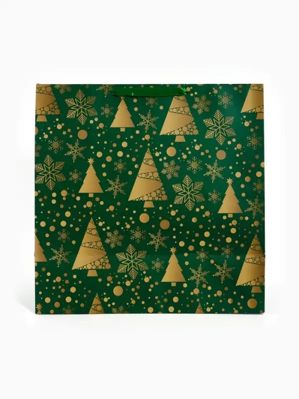 Подарочный пакет &laquo;Новогодний&raquo;, зелёный 40 &times; 40 &times; 40 см