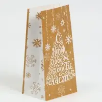 Пакет без ручек &laquo;С Новым годом! Радости и счастья!&raquo;, 10 х 19.5 х 7 см