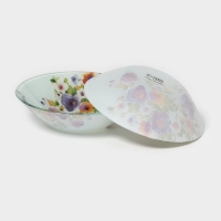 Столовый сервиз Доляна &laquo;Букет незабудок&raquo;, 19 предметов: салатник 1 шт, тарелка десертная 6 шт, тарелка обеденная 6 шт, тарелка суповая 6 шт, стекло, рисунок