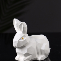 Подсвечник "Заяц геометрический" 8х7х5 см, белый
