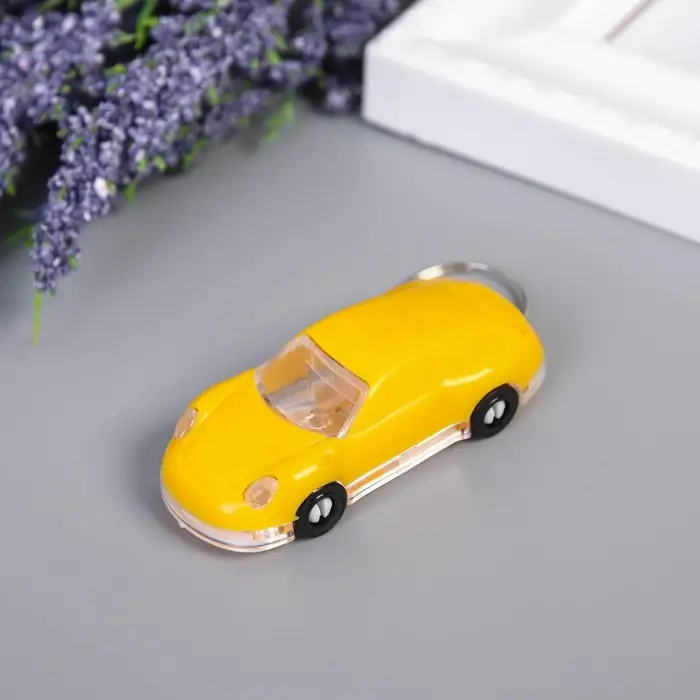 Фонарик брелок для ключей на кольце &laquo;Яркое авто&raquo;, мигает, колеса крутятся, 2.5&times;6&times;1.5 см, МИКС