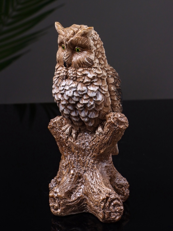 Статуэтка "Филин на ветке" 14 см, цвет коричневый