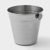 Ведро для льда из нержавеющей стали Доляна, 1,35 л, 14&times;13,5 см, цвет хромированный