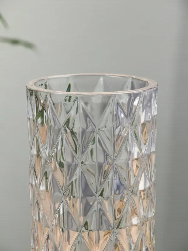 Ваза стекло настольная "Шерри" ромбы, 24,5х10,5 см, прозрачный