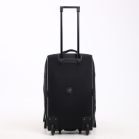 Сумка дорожная на колёсах, отдел на молнии, длинный ремень, цвет чёрный/серый