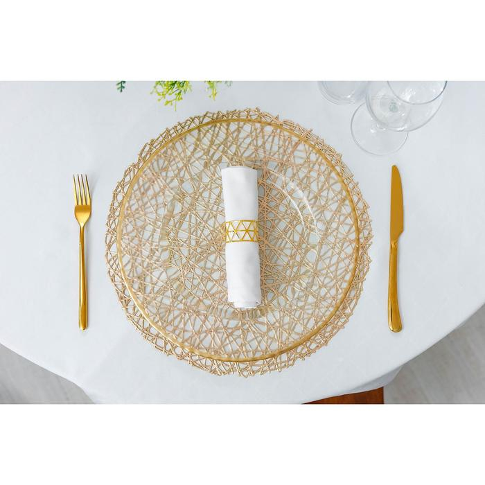 Салфетки сервировочные на стол Доляна &laquo;Паутинка&raquo;, d=38 см, 4 шт, цвет золотой