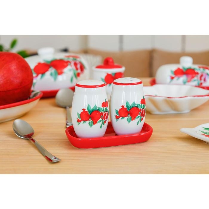 Набор для специй Доляна &laquo;Гранат&raquo;, 2 предмета: солонка, перечница, 130 мл