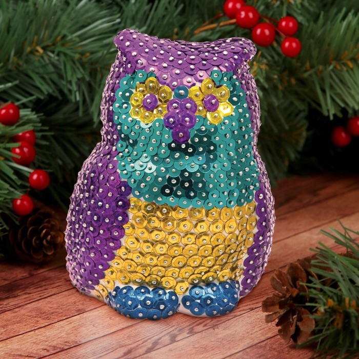 Игрушка пайетками для детей &laquo;Сова&raquo;, набор для творчества